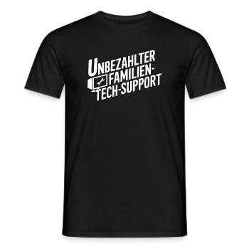 Unbezahlter Familien Tech-Support - Men's T-Shirt - black - Front - AI Model Male 178 light (178cm)