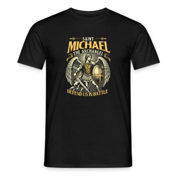 Der Erzengel des Heiligen Michael verteidigt die Schlacht - Männer T-Shirt - Schwarz - Vorne - AI Model Male 178 light (178cm)
