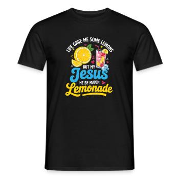 Jesus macht Limonade zum christlichen Humor - Männer T-Shirt - Schwarz - Vorne - AI Model Male 178 light (178cm)