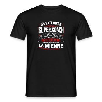 T-shirt Cadeau Super Coach Équipe - T-shirt homme - noir - Devant - AI Model Male 178 light (178cm)