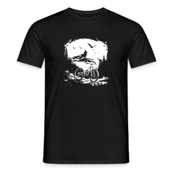 Mountainbike Skizze - Männer T-Shirt - Schwarz - Vorne - AI Model Male 178 light (178cm)
