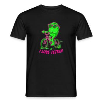 I Love Tetten Adult Humor For Men - Men's T-Shirt - black - Front - AI Model Male 178 light (178cm)