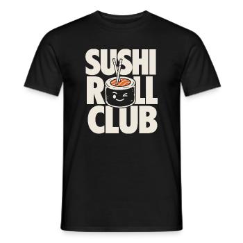 Sushi Roll Club Design de la nourriture drôle - T-shirt homme - noir - Devant - AI Model Male 178 light (178cm)