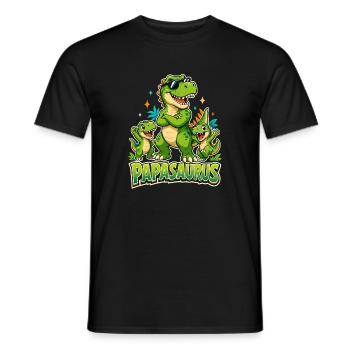 Papasaurus Vatertag Papa von 2 - Männer T-Shirt - Schwarz - Vorne - AI Model Male 178 light (178cm)