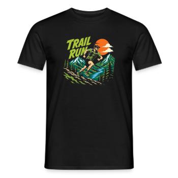 course sur sentier - T-shirt homme - noir - Devant - AI Model Male 178 light (178cm)