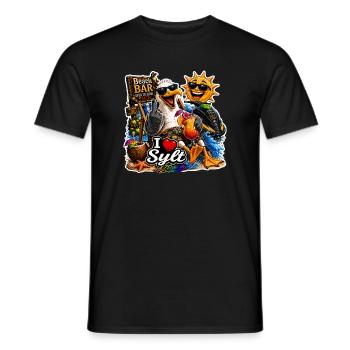 J’adore la chemise de soirée de la plage de la Mouette en Sylt - T-shirt homme - noir - Devant - AI Model Male 178 light (178cm)