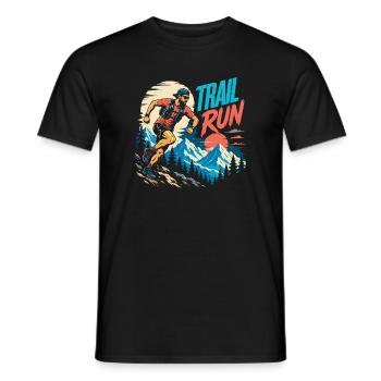 course sur sentier - T-shirt homme - noir - Devant - AI Model Male 178 light (178cm)