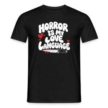 Horror Is My Love Language - Männer T-Shirt - Schwarz - Vorne - AI Model Male 178 light (178cm)