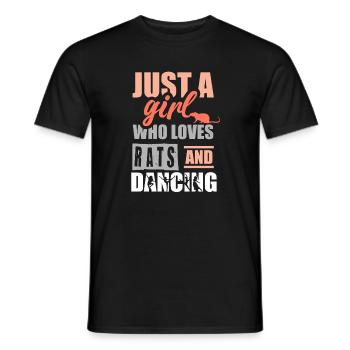 Einfach ein Mädchen, das Ratten und Tanzen liebt - Männer T-Shirt - Schwarz - Vorne - AI Model Male 178 light (178cm)