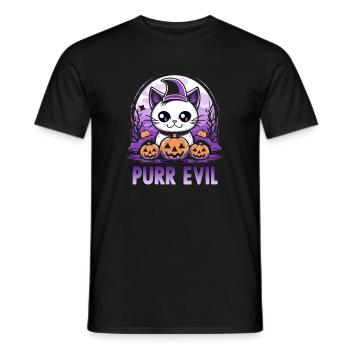 Kawaii Neko Anime Halloween Club de chats - T-shirt homme - noir - Devant - AI Model Male 178 light (178cm)
