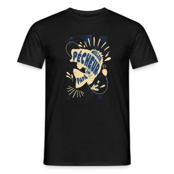 meilleur pécheur papa - T-shirt homme - noir - Devant - AI Model Male 178 light (178cm)