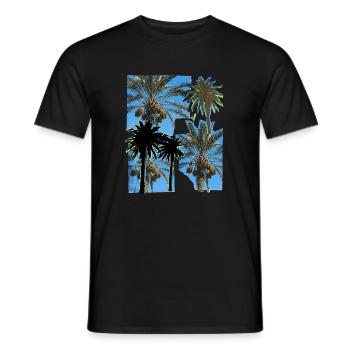 Risographie des palmiers dattiers - T-shirt homme - noir - Devant - AI Model Male 178 light (178cm)