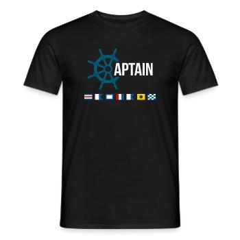 Motif des drapeaux de signalisation du volant maritime du capitaine - T-shirt homme - noir - Devant - AI Model Male 178 light (178cm)