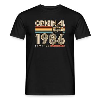 40 Geburtstag 40 Jahre 1986 Jahrgang geboren - Männer T-Shirt - Schwarz - Vorne - AI Model Male 178 light (178cm)