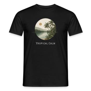 Tropical Calm - Palm Trees Palm Trees Tropical Basils - Men's T-Shirt - black - Front - AI Model Male 178 light (178cm)