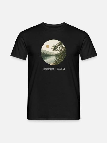 Tropical Calm - Palm Trees Palmen Tropen Basilien - Männer T-Shirt - Schwarz