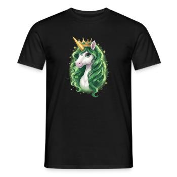 Licorne à crinière émeraude - T-shirt homme - noir - Devant - AI Model Male 178 light (178cm)