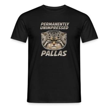 Pallas Katze Manul Cat Définitivement Indifférent - T-shirt homme - noir - Devant - AI Model Male 178 light (178cm)
