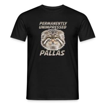 Pallas Cat Manul Coffee Motif | Grumpy Wildcat - Men's T-Shirt - black - Front - AI Model Male 178 light (178cm)