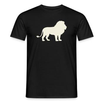 Silhouette de lion dans un ton crème - T-shirt homme - noir - Devant - AI Model Male 178 light (178cm)