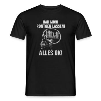 Hab Mich Röntgen Lassen Alles Ok Humor Lustig Witz - Männer T-Shirt - Schwarz - Vorne - AI Model Male 178 light (178cm)