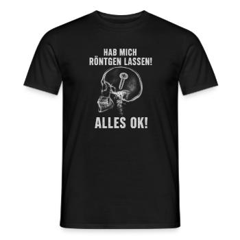 Hab Mich Röntgen Lassen Alles Ok Humor Lustig Witz - Männer T-Shirt - Schwarz - Vorne - AI Model Male 178 light (178cm)