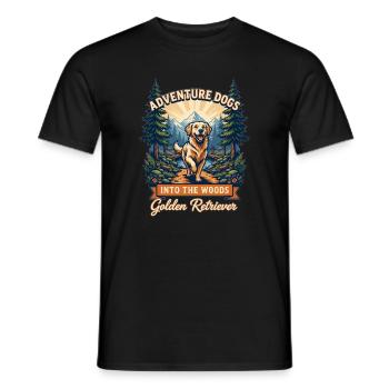 Chiens d’aventure – Golden Retriever Randonnée Vintage - T-shirt homme - noir - Devant - AI Model Male 178 light (178cm)