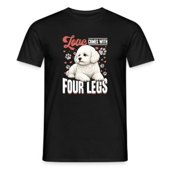 Bichon Frise Dog Breed - Men's T-Shirt - black - Front - AI Model Male 178 light (178cm)