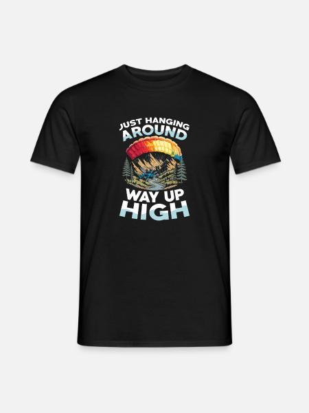 Paragliding Abenteuer Hoch In Den Bergen Just - Männer T-Shirt - Schwarz