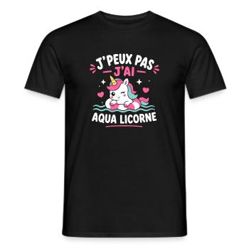 Aqua Licorne Pastel - T-shirt homme - noir - Devant - AI Model Male 178 light (178cm)