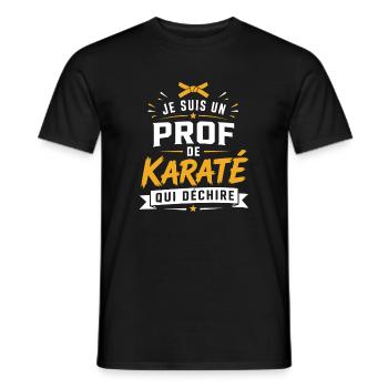 Prof de Karaté Qui Déchire - T-shirt homme - noir - Devant - AI Model Male 178 light (178cm)