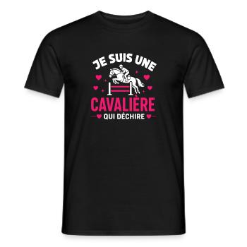 Cavalière qui déchire - T-shirt homme - noir - Devant - AI Model Male 178 light (178cm)