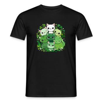Kleeblatt Katzenbande - Männer T-Shirt - Schwarz - Vorne - AI Model Male 178 light (178cm)