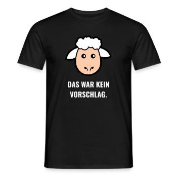 Schaf Spruch: Kein Vorschlag - Männer T-Shirt - Schwarz - Vorne - AI Model Male 178 light (178cm)