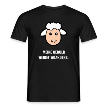 Geduld weidet woanders Spruch - Männer T-Shirt - Schwarz - Vorne - AI Model Male 178 light (178cm)