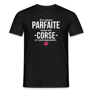 Je Ne Suis Pas Parfaite Mais Je Suis Corse Et C... - T-shirt homme - noir - Devant - AI Model Male 178 light (178cm)