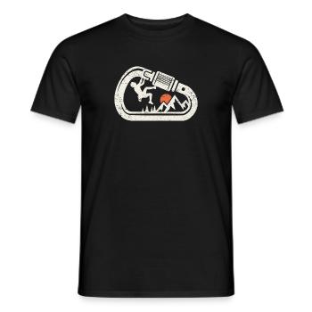 Klettern Bouldern Kletterer Felsklettern Karabiner - Männer T-Shirt - Schwarz - Vorne - AI Model Male 178 light (178cm)