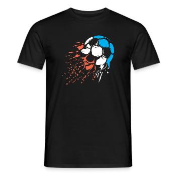 Ball explosion with World Cup football team France - Men's T-Shirt - black - Front - AI Model Male 178 light (178cm)