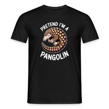 Dictons pangolins : cadeau de pommes de pin - T-shirt homme - noir - Devant - AI Model Male 178 light (178cm)