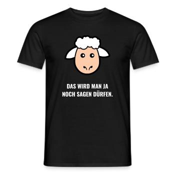 Schaf Meme NochSagenDürfen - Männer T-Shirt - Schwarz - Vorne - AI Model Male 178 light (178cm)