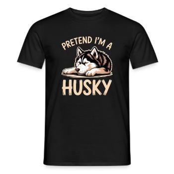 Husky Sayings Huskies Funny Husky Gift - Men's T-Shirt - black - Front - AI Model Male 178 light (178cm)