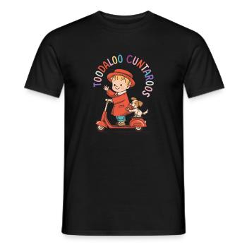 Kleiner Fahrer auf rotem Scooter Todaloo Cuntaroos - Männer T-Shirt - Schwarz - Vorne - AI Model Male 178 light (178cm)