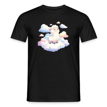Agneau nuage dans la lumière du rêve - T-shirt homme - noir - Devant - AI Model Male 178 light (178cm)