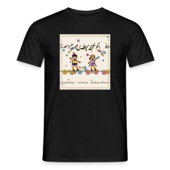 Enfants dansants dans le jardin de fleurs - T-shirt homme - noir - Devant - AI Model Male 178 light (178cm)
