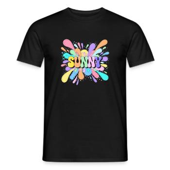 Sunny Splash Color Burst - Men's T-Shirt - black - Front - AI Model Male 178 light (178cm)