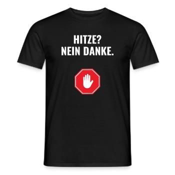 Hitze? Nein danke. - Männer T-Shirt - Schwarz - Vorne - AI Model Male 178 light (178cm)