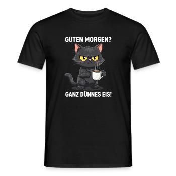Grimmige Katze Kaffee Guten Morgen - Männer T-Shirt - Schwarz - Vorne - AI Model Male 178 light (178cm)