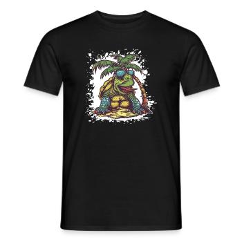 Turtle Summer Comic - Men's T-Shirt - black - Front - AI Model Male 178 light (178cm)