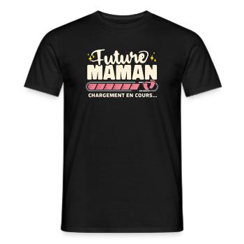 Future Maman Chargement En Cours Grossesse - T-shirt homme - noir - Devant - AI Model Male 178 light (178cm)