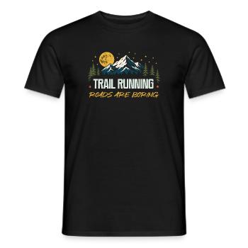 Trailrunning – Straßen sind langweilig - Männer T-Shirt - Schwarz - Vorne - AI Model Male 178 light (178cm)